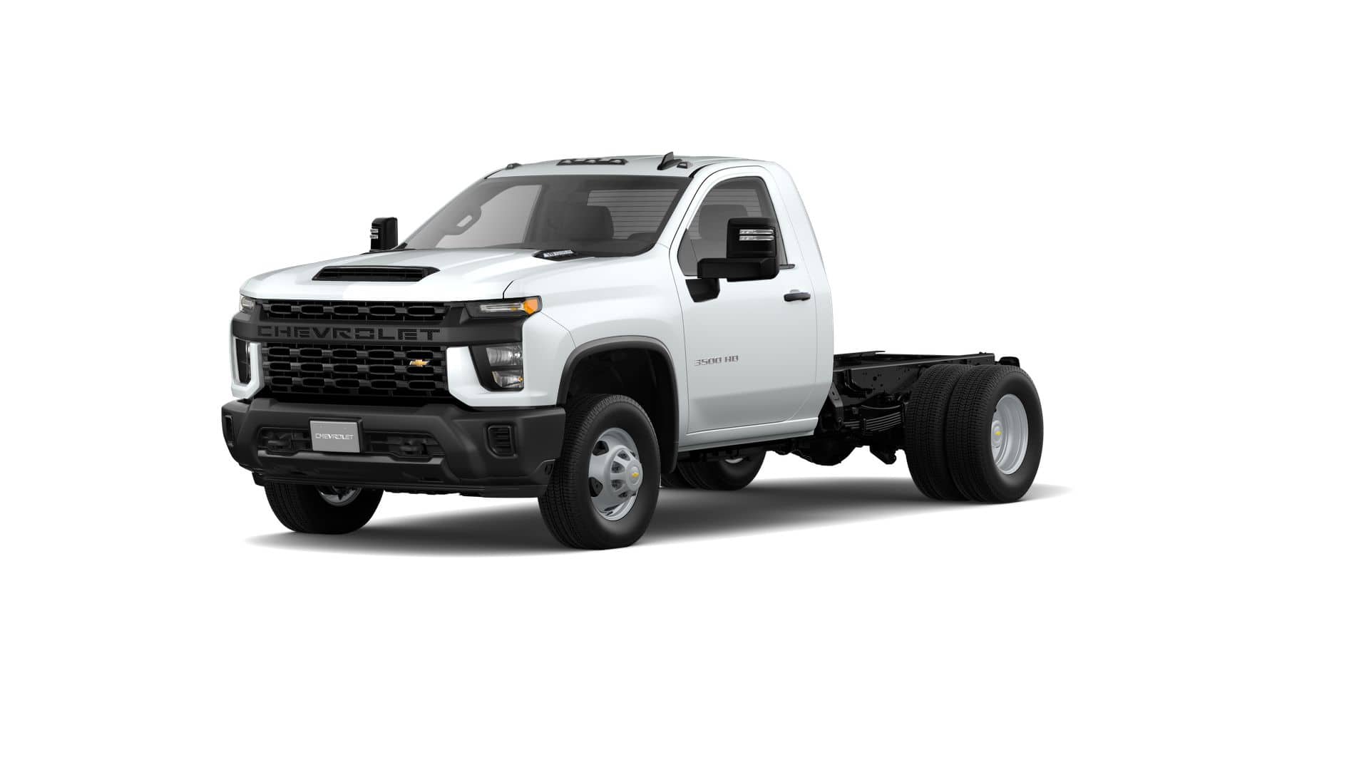 2026 Chevrolet Silverado 3500 HD Chassis Cab Work Truck in Summit White — front three-quarter view