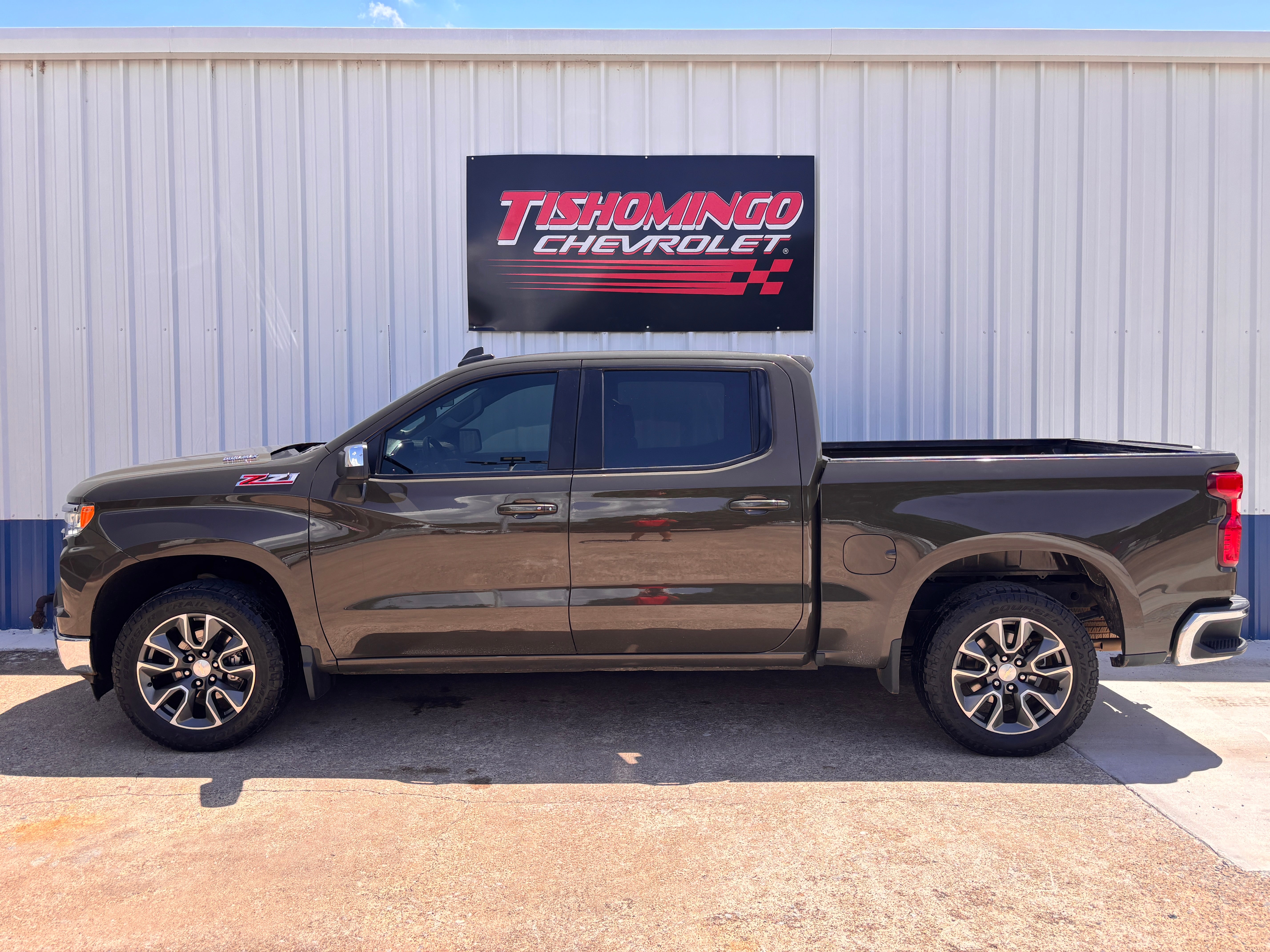 2023 Chevrolet Silverado 1500 LT in Harvest Bronze Metallic — front three-quarter view