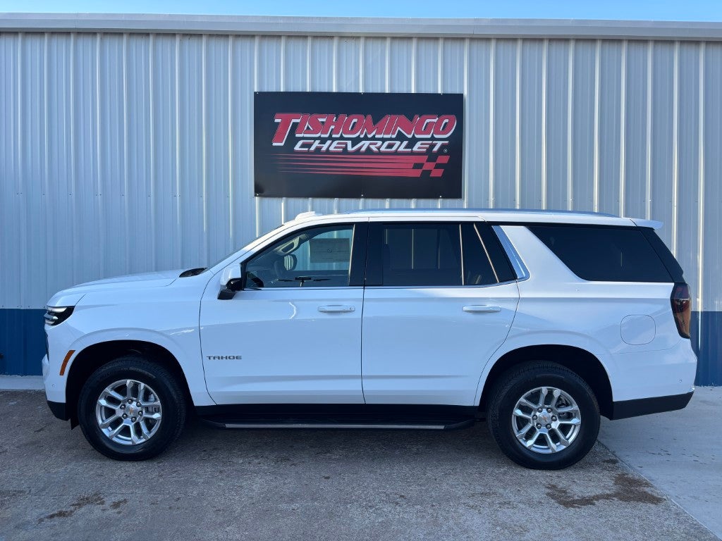 2026 Chevrolet Tahoe LS in Summit White — front three-quarter view